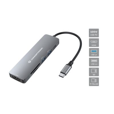2. Conceptronic DONN11G stacja dokująca Przewodowa USB 3.2 Gen 1 (3.1 Gen 1) Type-C Szary