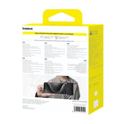 9. Powerbank Baseus Compact 5000mAh USB-C (czarny)