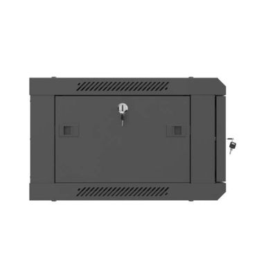 23. LANBERG SZAFA INSTALACYJNA RACK WISZĄCA 19" 4U 600X450 CZARNA DRZWI METALOWE (FLAT PACK)