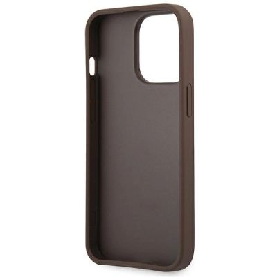 7. Etui Guess 4G Big Metal Logo na iPhone 14 Pro - brązowe