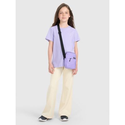 3. T-shirt regular z nadrukiem dziewczęcy 4F 4FJRAW25TTSHF3199-52S