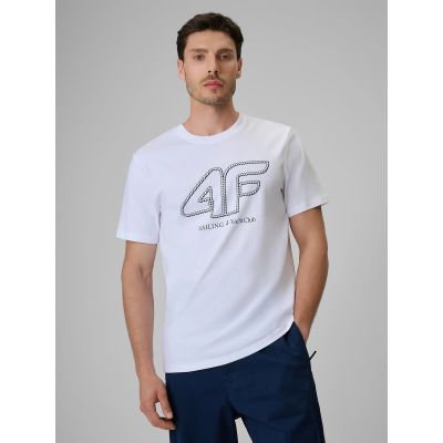 T-shirt regular męski z logo 4F 4FRSS26TTSHM3999-10S