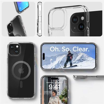 7. Etui Spigen Ultra Hybrid MagSafe na iPhone 15 Plus - karbon