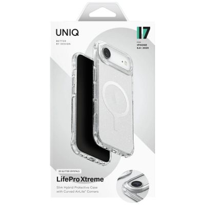 6. Etui UNIQ LifePro Xtreme Magclick Charging do iPhone 17 Air - przezroczysty-brokat