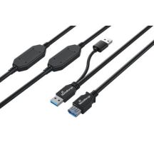 MediaRange MRCS244 kabel USB USB 3.2 Gen 1 (3.1 Gen 1) 15 m 2 x USB A USB A 5 Gbit/s Czarny