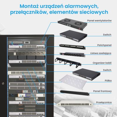 15. Szafa rack 22U 600x600 Czarna stojąca