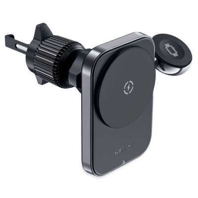 3. Uchwyt samochodowy Acefast D18 z ładowarką indukcyjną MagSafe / Qi + kabel USB-A USB-C - czarny