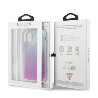 7. Etui Guess Glitter Gradient na iPhone 11 Pro - różowo-niebieskie