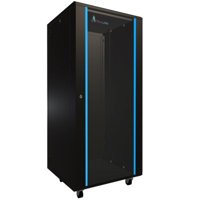 7. Extralink 27U 600x600 Czarna | Szafa rack | stojąca