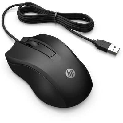 4. Mysz HP Wired Mouse 100 przewodowa czarna 6VY96AA