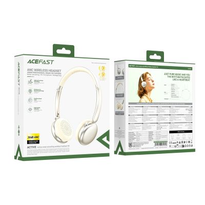 4. Słuchawki bezprzewodowe Acefast H8 nauszne z ANC - złote