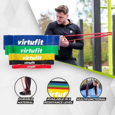 11. VIRTUFIT PRO GUMA FITNESS POWER BAND ŚREDNIA ŻÓŁTA