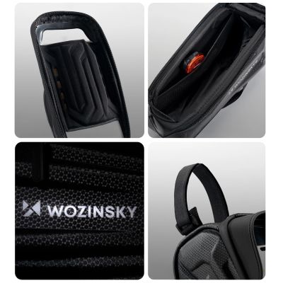 2. Sakwa rowerowa Wozinsky na ramę pancerna z kieszonką na telefon 1.7 l - czarna