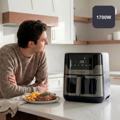 6. Frytownica beztłuszczowa Black+Decker BXAF8001E 1700W | 8l