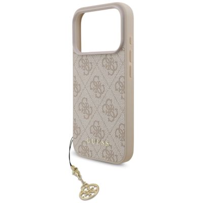 5. Etui Guess 4G Charms Collection MagSafe na iPhone 17 Pro - różowe