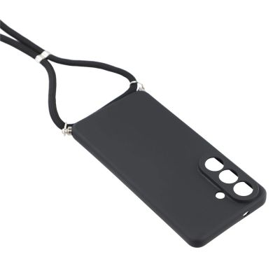4. Etui na Samsung Galaxy S26 z wyściółką z włókna i paskiem crossbody - czarne