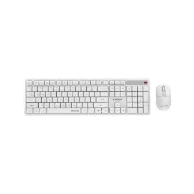 GEMBIRD BEZPRZEWODOWY ZESTAW KLAWIATURY + MYSZ SILENT KEY PRO BUSINESS, BIAŁY, UKŁAD US