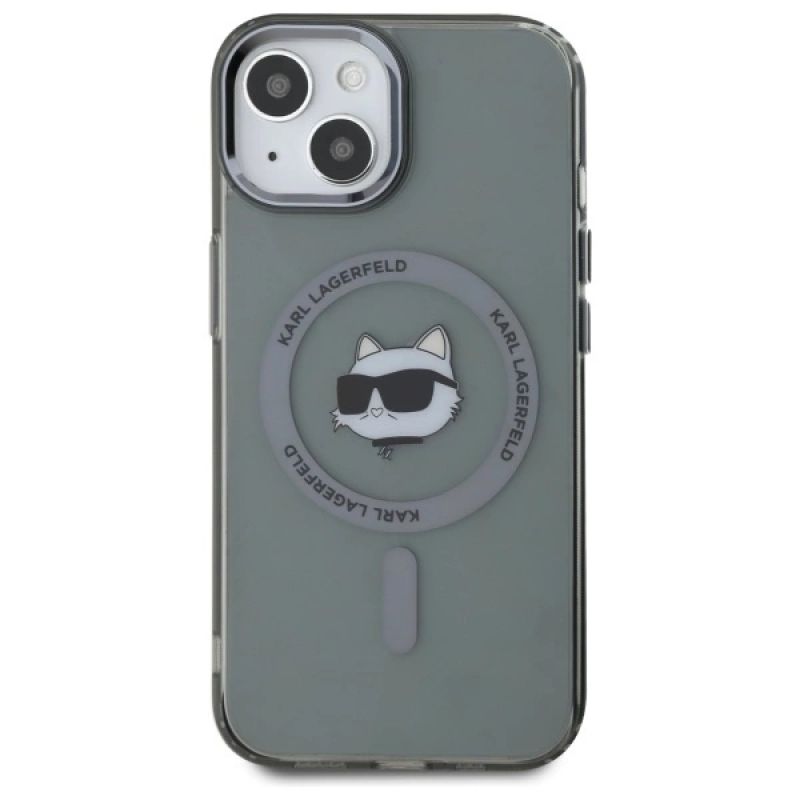 3. Karl Lagerfeld KLHMP15SHLSCHK iPhone 15   6.1" czarny/black hardcase IML Metal Choupette Head MagSafe