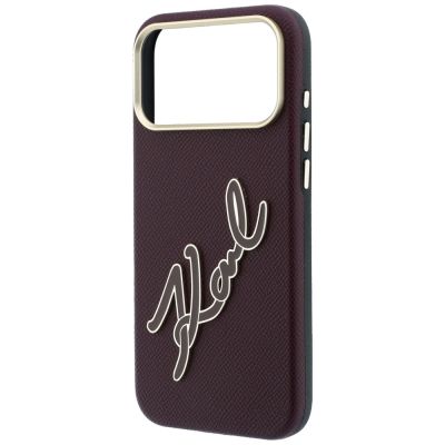 6. Etui Karl Lagerfeld Smooth Big Resin Signature Logo na iPhone 18 Pro Max / 17 Pro Max - burgundowe
