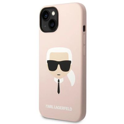 2. Etui Karl Lagerfeld Silicone Karl's Head MagSafe na iPhone 14 Plus - jasnoróżowe