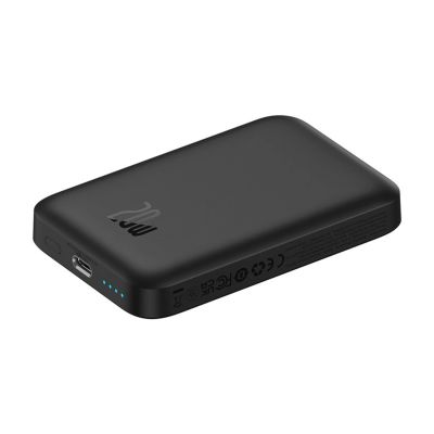 7. Powerbank Baseus Magnetic Mini Air 6000mAh 20W z ładowaniem indukcyjnym z kablem Baseus Simple USB-C (20V/3A) 30cm - czarny