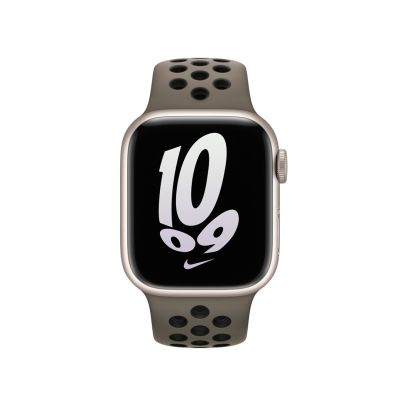 3. Opaska sportowa Apple Nike Sportarmband für Apple Watch Olive Grey/Schwarz 41mm