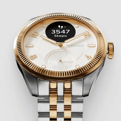 3. Zegarek Withings Scanwatch Nova Brilliant z EKG, puls, SPO2, temperatura, mierzenie aktywności i snu 39mm, gold