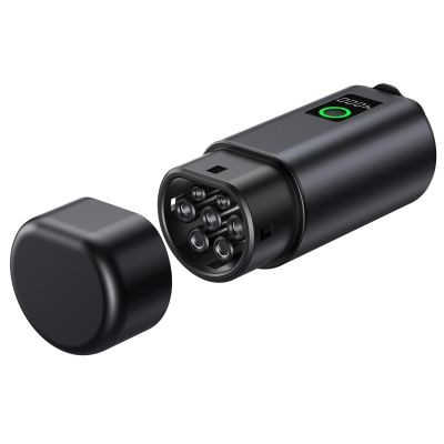Adapter V2L Type 2 - Schuko 3500W z wyświetlaczem mocy i etui - czarn