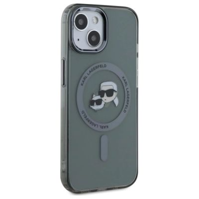 4. Karl Lagerfeld KLHMP15SHLSKCK iPhone 15   6.1" czarny/black hardcase IML Metal Karl&Choupette Head MagSafe