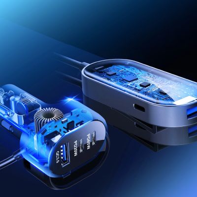 10. Ładowarka samochodowa 3mk Double Car Charger 135W PD QC PPS USB-C USB-A - czarna