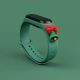 2. Opaska Strap Xmas do Xiaomi Mi Band 3 / 4 świąteczny silikonowy pasek bransoletka z dzwonkiem - ciemnozielona