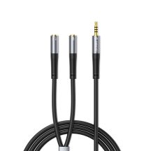 Adapter audio Orico AX2 mini jack 3.5 mm rozdzielacz na słuchawki i mikrofon 0.5 m - czarny