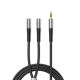 Adapter audio Orico AX2 mini jack 3.5 mm rozdzielacz na słuchawki i mikrofon 0.5 m - czarny