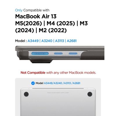 11. Etui Spigen AirSkin na MacBook Air 13" 2023/ 2024 / 2025 / 2026 - półprzezroczyste