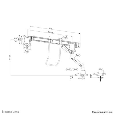 19. Neomounts DS75S-950WH2 uchwyt / stojak do monitorów 81,3 cm (32") Biurko Biały