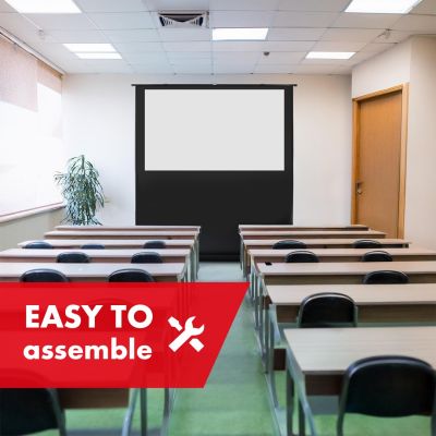 4. MACLEAN PRZENOŚNY EKRAN PROJEKCYJNY, KOMPAKTOWY, PODŁOGOWY, 80", 16:10 MC-212