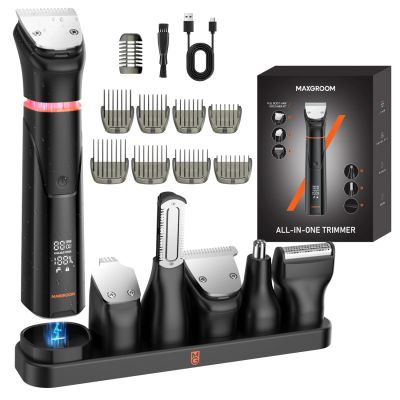 3. Trymer MAXGROOM JK-666 6w1 do brody, włosów, ciała, nosa i uszu IPX6 - czarny