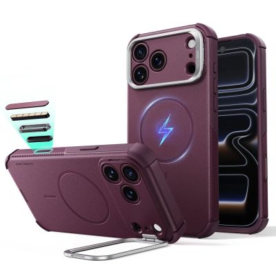 Etui ESR Cyber Tough Kickstand MagSafe na iPhone 18 Pro Max / 17 Pro Max - dark cherry