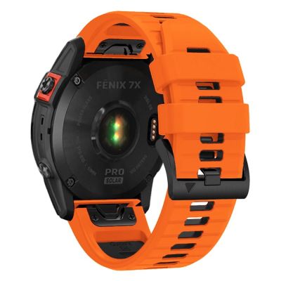 3. Pasek Tech-Protect IconBand Pro na Garmin Fenix 3 / 5X / 3HR / 5X Plus / 6X / 6X Pro / 7X - pomarańczowo-czarny