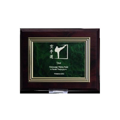 2. Dyplom z tworzywa sztucznego z grawerem na złotej blaszce