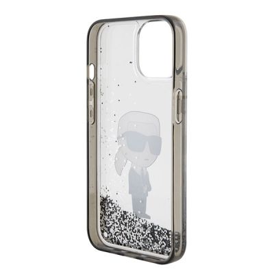 7. Etui Karl Lagerfeld Liquid Glitter Ikonik do iPhone 15 - przezroczyste