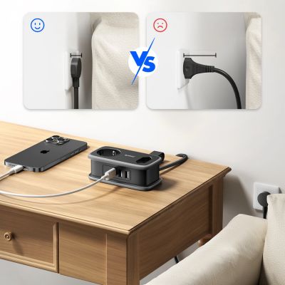 6. Listwa zasilająca Orico APP 15.5W 5w1 2x AC + 2x USB-A + 1x USB-C - czarna