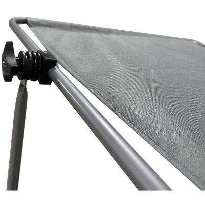 35. LEŻAK SKŁADANY PLAŻOWY Z DASZKIEM NA KÓŁKACH 116x62x62-90CM SZARY