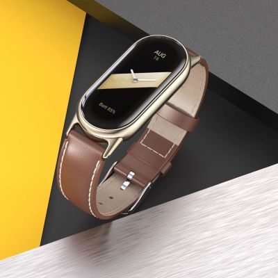 3. Pasek Tech-Protect Leatherfit na Xiaomi Smart Band 8 / 8 NFC - czarny