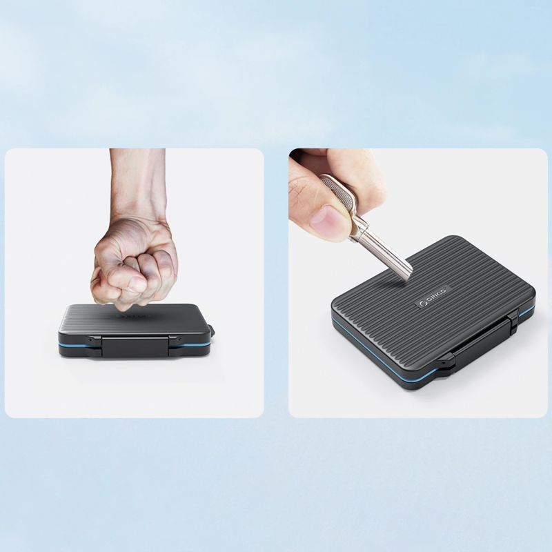 10. Etui na karty pamięci Black 2.5" SSD, 2.5" HDD, M.2 SSD, SD Card, Micro SD Card, CompactFlash Card, Card Readers