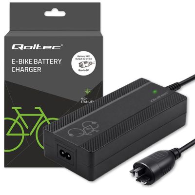 Qoltec Szybka Ładowarka do roweru skutera elektrycznego 36V | 42V | 4A |wtyczka Bosch + kabel zasilający