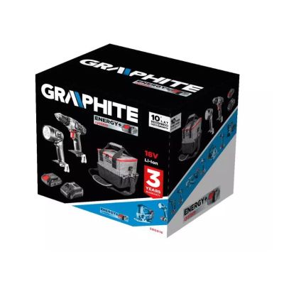 3. Zestaw elektronarzędzi akumulatorowych: wiertarko-wkrętarka, latarka, torba, akumulator Energy+ 18V, Li-Ion 2.0Ah, ładowarka