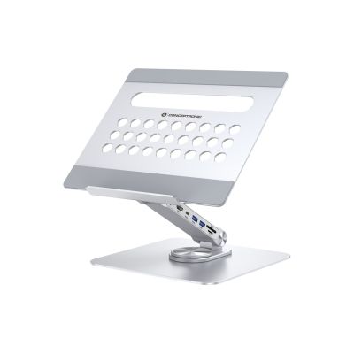 3. CONCEPTRONIC Uchwyt na laptopa ze stacją dokującą 7 w 1 srebrny