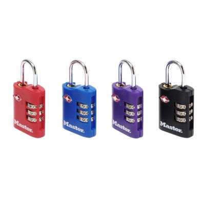 2. MASTER LOCK 4686EURT kłódka do walizek Zamek szyfrowy bagażowy Cynk Czarny, Niebieski, Fioletowy, Czerwony