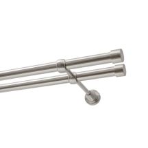 KARNISZ PODWÓJNY FI 19 MM EFEKT STALI NIERDZEWNEJ 240 CM LUNA  KOWALSKI